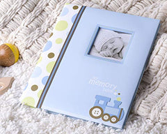 Lil Peach Train Baby Five Year Memory Book Photo Journal, Cherish Every Precious Moment Of Your Babys First Years, Blue