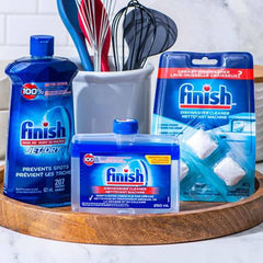 FINISH® Dishwasher Cleaner, In-wash Cleaner, 3 Count, Grease Removal, Runs With Dishes - Zecoya