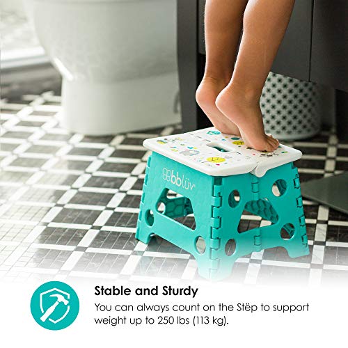 bblüv - Stëp - Foldable Step Stool - Safe, Compact and Easy to Clean (Lime)