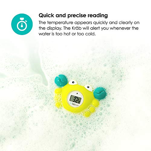 bblüv - Kräb - 3-in-1 Bath and Room Thermometer & Bathtime Toy (Celsius)