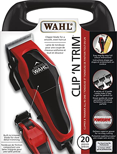 Wahl Canada Clip 'N Trim, Clipper & Trimmer All-in-one, Long Lasting Power with Cordless convenience, for use on sideburns, necklines and around the ears, Male Grooming - Model 3177