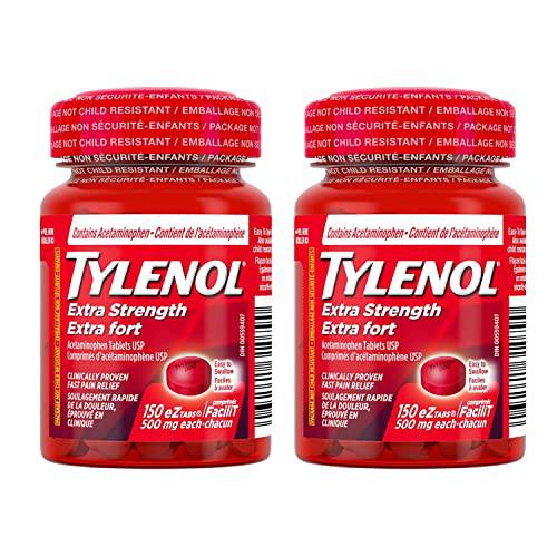 Tylenol Extra Strength 500 mg eZ Tab, Pack of 2 (300tab Total)