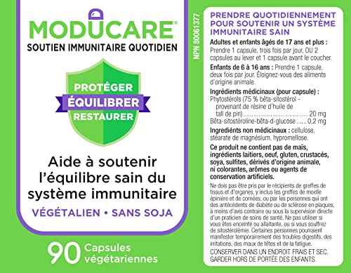 Moducare Daily Immune Support, Plant Sterol Dietary Supplement, 90 vegetarian capsules
