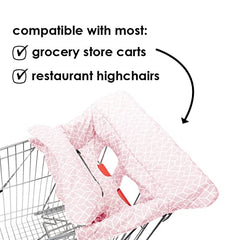 Diono Shop 'n Go Cart Liner, Shopping Cart Cover for Baby, Restaurant High Chair Cover for Baby, Infant, Toddler, Machine Washable, Pink