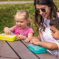 bblüv - Bentö - Small Sealed Lunchbox with Spork, Kids Leak-Proof, On-the-Go Meal, Snack Packing, BPA Free - For Kids (Aqua)