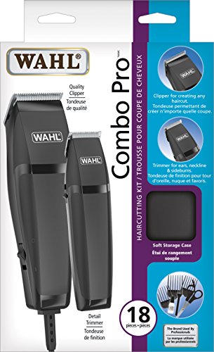 Wahl Canada Combo Pro, Haircutting kit with ergonomic clipper includes soft storage case, Haircutting Kit, Clippers for Hair, Hair Clippers, Grooming Kit - Model 3120
