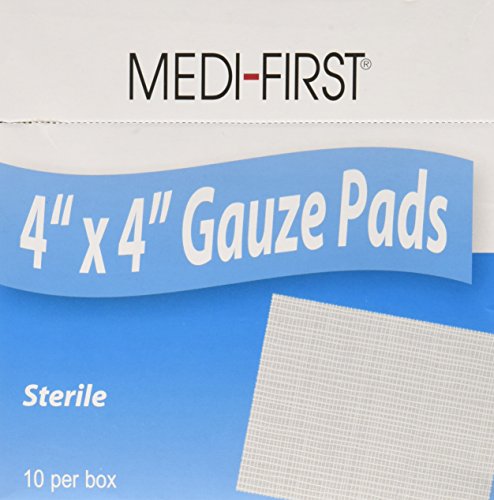 Medique Products 62012 Sterile Gauze Pads, 4-Inch By 4-Inch, 10 Per Box, White