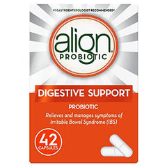 Align Probiotic Digestive Support, IBS Symptom Relief such as Gas, Abdominal Discomfort, Bloating, #1 Doctor Recommended Probiotic Brand*, Contributes to a Natural Healthy Intestinal Flora, 42 Capsules