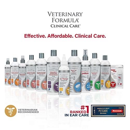 Veterinary Formula Clinical Care Ear Therapy, 4 oz. – Medicated Ear Drops to Help Relieve Bacterial and Fungal Infections in Dogs and Cats – Cleans and Deodorizes