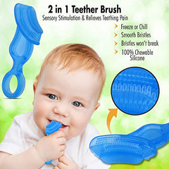 Baby Buddy 2-Count Baby's First Toothbrush, Blue, 2-Pack