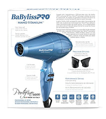 BabylissPRO Nano Titanium Portofino Dryer, Blue