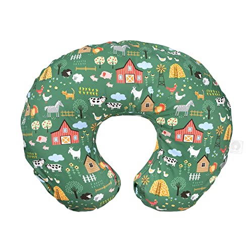 Boppy Nursing Pillow Cover, Green Farm, Cotton Blend, Fits The Original Support Boppy Pillow for Breastfeeding, Bottle Feeding, and Bonding, Cover Only, Nursing Support Pillow Sold Separately