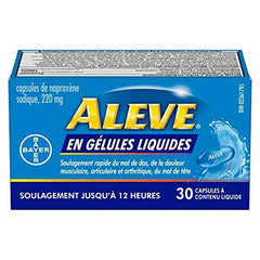 ALEVE Pain Relief Liquid Gels, Strength to Last Up to 12 Hours, Naproxen Sodium 220mg, 30 Liquid Gel Capsules