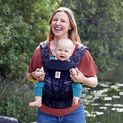 Ergobaby All Carry Positions Breathable Mesh Baby Carrier Newborn to Toddler with Enhanced Lumbar Support & Airflow (7-45 Lb), Omni Breeze, Onyx Blooms