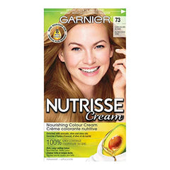 Garnier Nutrisse Cream, Permanent Hair Colour, 73 Dark Golden Blonde, 100% Grey Coverage, Nourished Hair Enriched With Avocado Oil, 1 Application