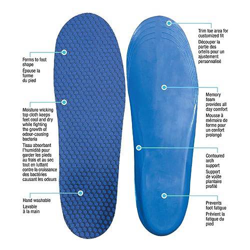 Moneysworth and Best Memory Foam Comfort Insole, Blue, Cut to Size