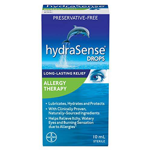 hydraSense Eye Drops, Allergy Relief, Preservative Free, Naturally Sourced, Long-Lasting Relief, 10 mL