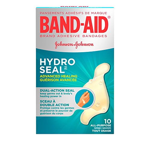 Band-Aid Hydrocolloid All Purpose Bandages, Waterproof Adhesive, Hydro Seal, 10 Bandages