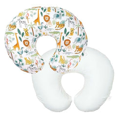 Boppy Nursing Pillow Liner and Colorful Wildlife Nursing Pillow Cover 2 Pack, Includes One White Protective Liner and One Original Boppy Pillow Cover, Nursing Support Pillow Sold Separately