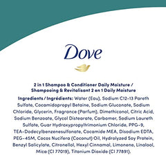 Dove Daily Moisture 2 in 1 Shampoo & Conditioner with Bio-Nourish Complex moisturizes and nourishes dry hair 750 ml