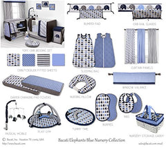 Bacati Elephants Blue/Grey Hamper