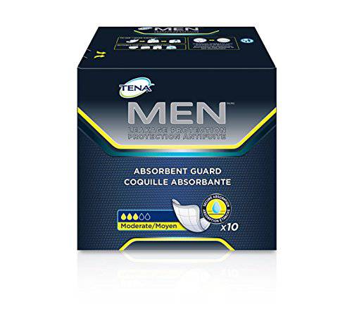 Tena Incontinence Guards for Men, Moderate Absorbency, 10 Count