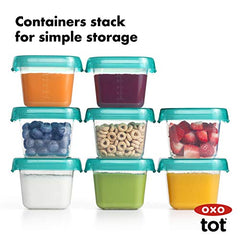 OXO Tot Baby Blocks Food Storage Containers, Teal, 2 Ounce