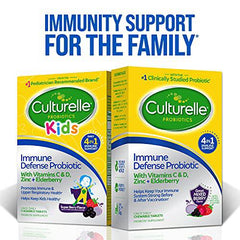 Culturelle Kids Immune Defense, Probiotic + Elderberry, Vitamin C and Zinc, Immune Support for Kids, Mixed Berry Chewables, 30 count