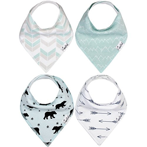 Baby Bandana Drool Bibs 4 Pack Gift Set For Boys “Archer Set” by Copper Pearl