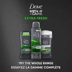 Dove Men+Care Non-Irritant 72H Antiperspirant Deodorant with Vitamin E and 1/4 Moisturizers Extra Fresh 76 g 2 pack