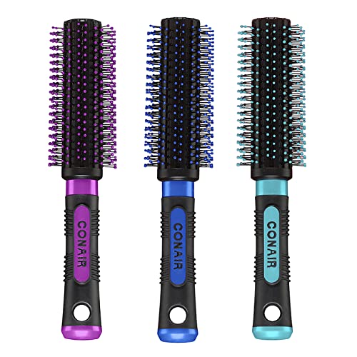 Conair Round Brush for Blow-Drying, Hairbrush for Short to Medium Hair Length, Color May Vary, 1 Pack