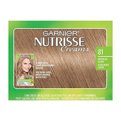 Garnier Nutrisse Cream, Permanent Hair Colour, 81 Medium Ash, 100% Grey Coverage, Nourished Hair Enriched With Avocado Oil, 1 Application