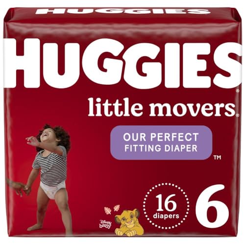 Diapers Size 6 - Huggies Little Movers Disposable Baby Diapers, 16ct, Jumbo Pack