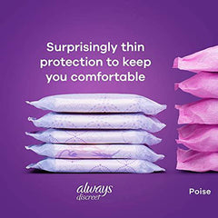 Always Discreet, Incontinence & Postpartum Pads For Women, Size 4 Drops, Moderate Long Absorbency, 20 Count