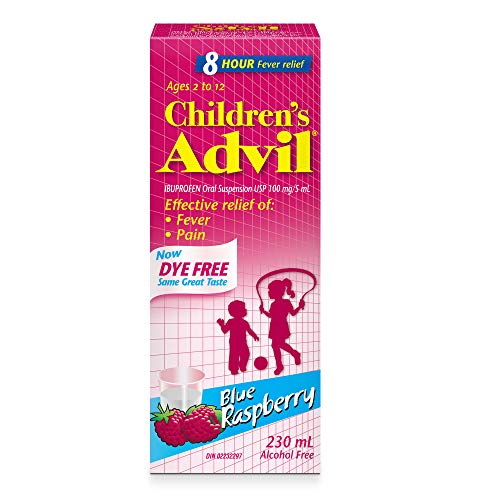 Children's Advil Dye Free Suspension, Blue Raspberry 230 Milliliter