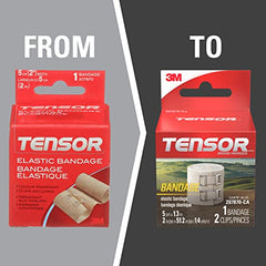 Tensor Elastic Bandage Wrap, 2-Inch, Beige