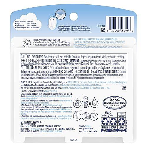 Febreze Plug In Air Fresher Scented Oil Refill, Odor Eliminator, Linen & Sky, 52 mL