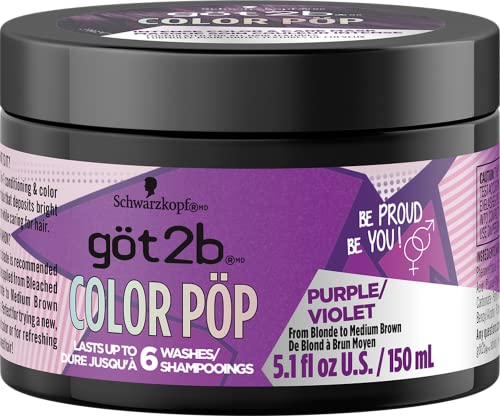 Schwarzkopf Got2b Color Pop Semi Permanent Hair Color, Purple, 150ml