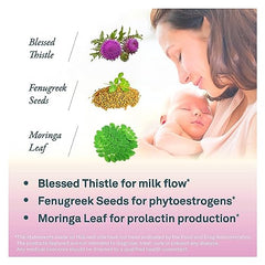 Organika Ma's Milk- Supports Breast Milk Production- Contains Blessed Thistle, Fenugreek, and Moringa- 120 vcaps