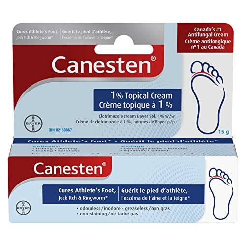 Canesten Antifungal 1-Percent Topical Cream, Relieves Itching, Burning, Scaling, Soreness, 15g