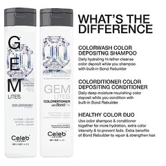 Celeb Luxury Intense Color Depositing Colorditioner Conditioner + Bondfix Bond Rebuilder, Vegan, Sustainably Sourced Plant-Based, Semi-Permanent, Viral and Gem Lites Colorditioners