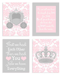 The Kids Room by Stupell Sweet Messages in Pink and Grey 4-Pc Rectangle Wall Plaque Set