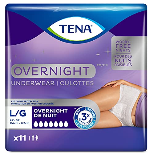 TENA Incontinence Underwear, Overnight Protection, Large, 11 Count – Zecoya