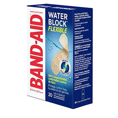 Band-Aid Brand Water Block Flex Adhesive Bandages - Self Adhesive Wound Care Skin Dressing - One Size, 20 Count