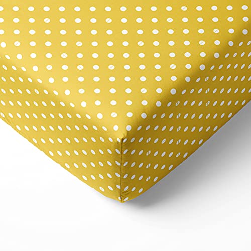 Bacati Yellow Pin Dots Crib Fitted Sheet