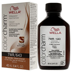 Wella ColorCharm Liquid Permanent Hair Color, 643/7wr Tan Blonde