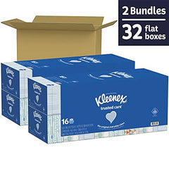 Kleenex® Trusted Care Everyday Facial Tissues, 16 Flat Boxes (1,600 Total Tissues) - Zecoya