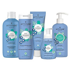 ATTITUDE Shampoo and Body Wash for Kids, EWG Verified, Dermatologically Tested, Plant- and Mineral-Based Ingredients, Vegan and Cruelty-Free, Blueberry, 473 mL