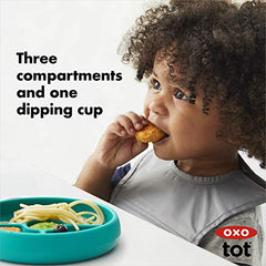 Oxo Tot Silicone Divided Plate Teal