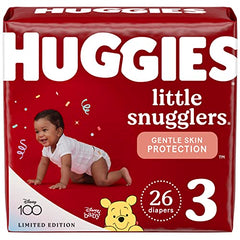 Diapers Size 3 - Huggies Little Snugglers Disposable Baby Diapers, 26ct, Jumbo Pack